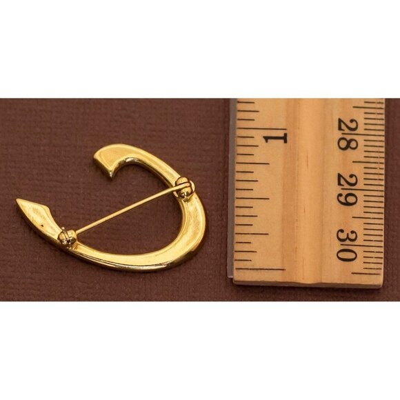 Vintage Gold Tone Letter C Minimalist Brooch - U21 - Picture 2 of 2